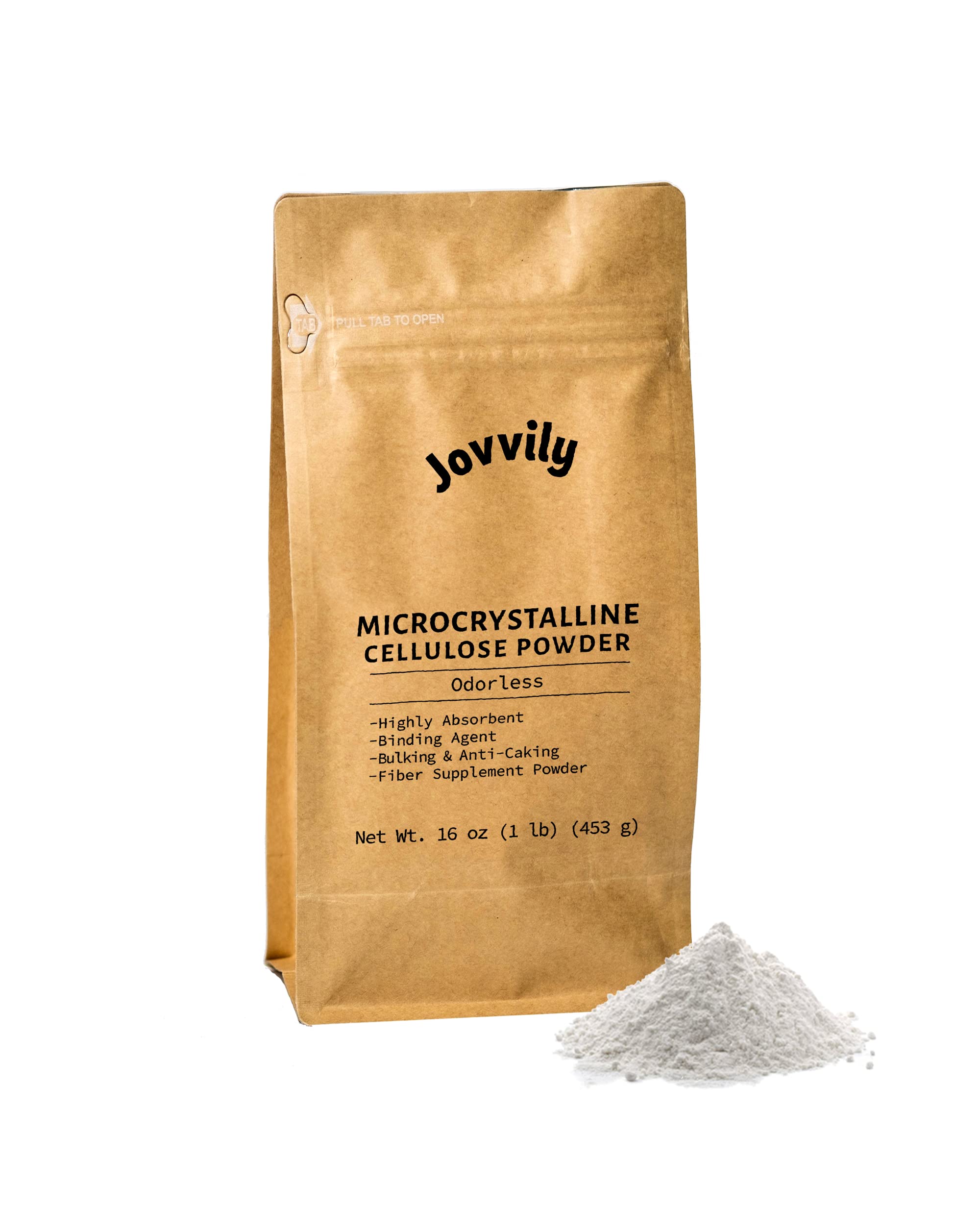 Jovvily bolsa frontal del polvo de celulosa microcristalina, empaque resellable y puro