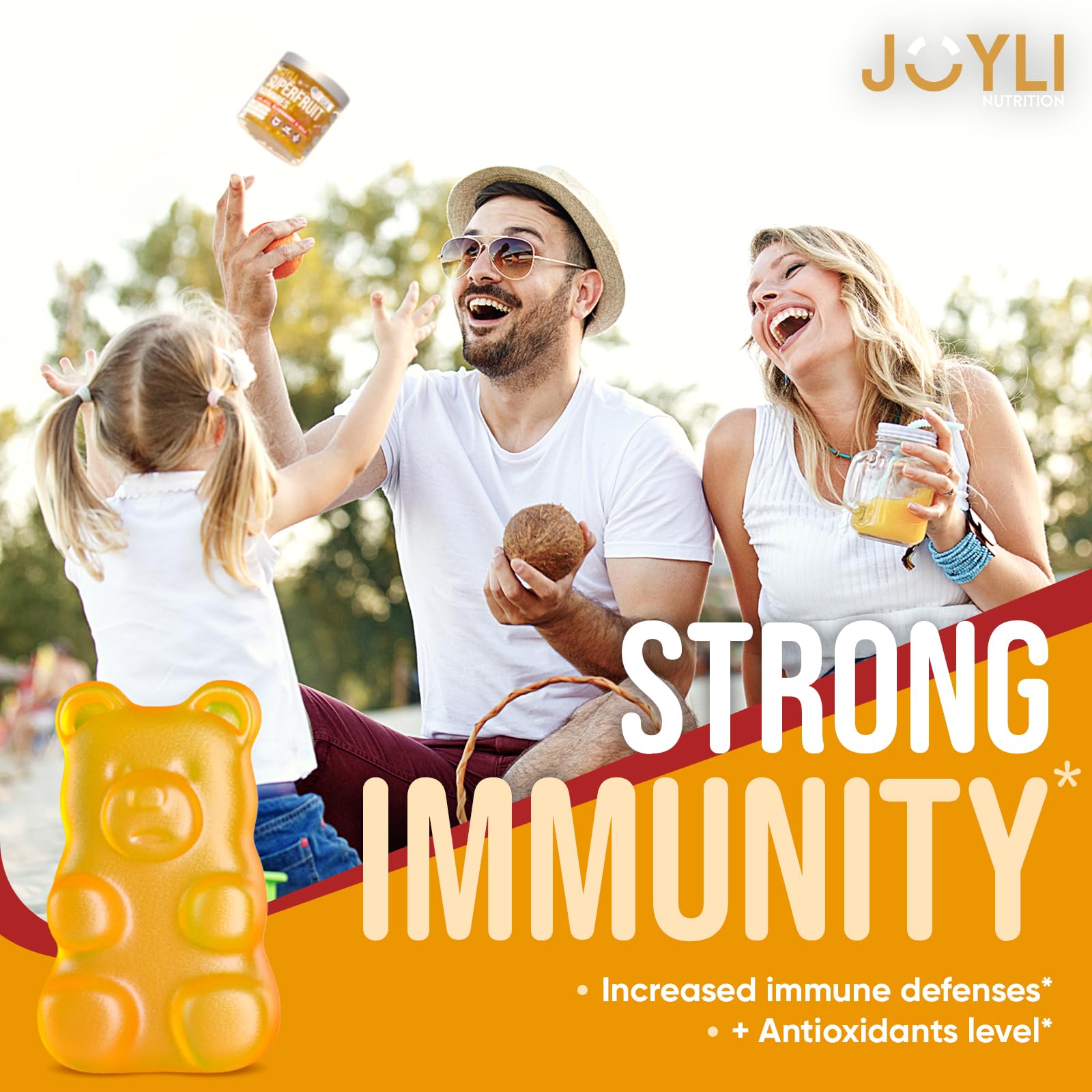 JOYLI etiqueta con lista de ingredientes y sellos de calidad visibles
