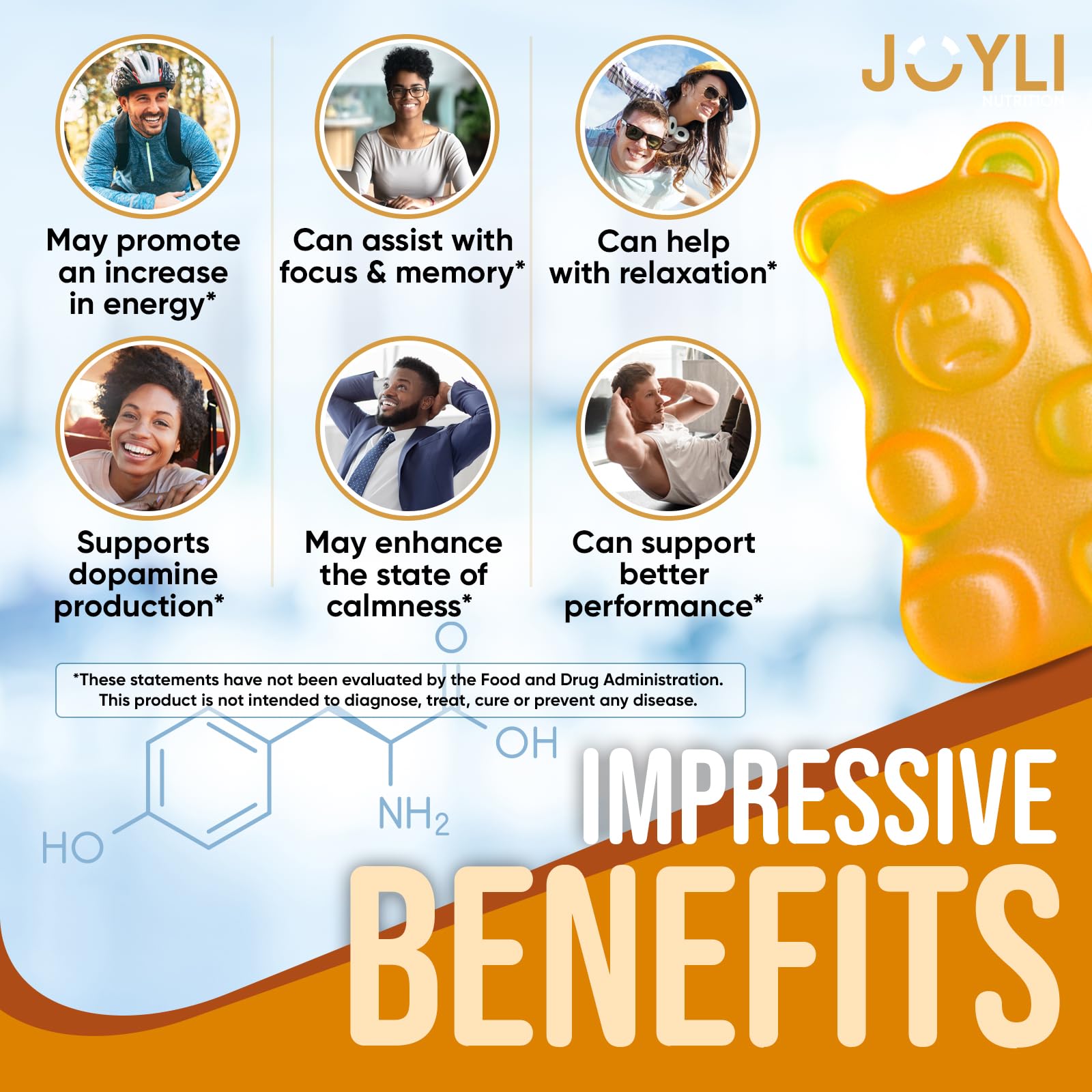 JOYLI Nutrition primer plano de textura gomosa, atractivo y sin azúcar