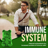 JOYLI Nutrition gominolas en escena familiar con niños y adultos, uso compartido seguro