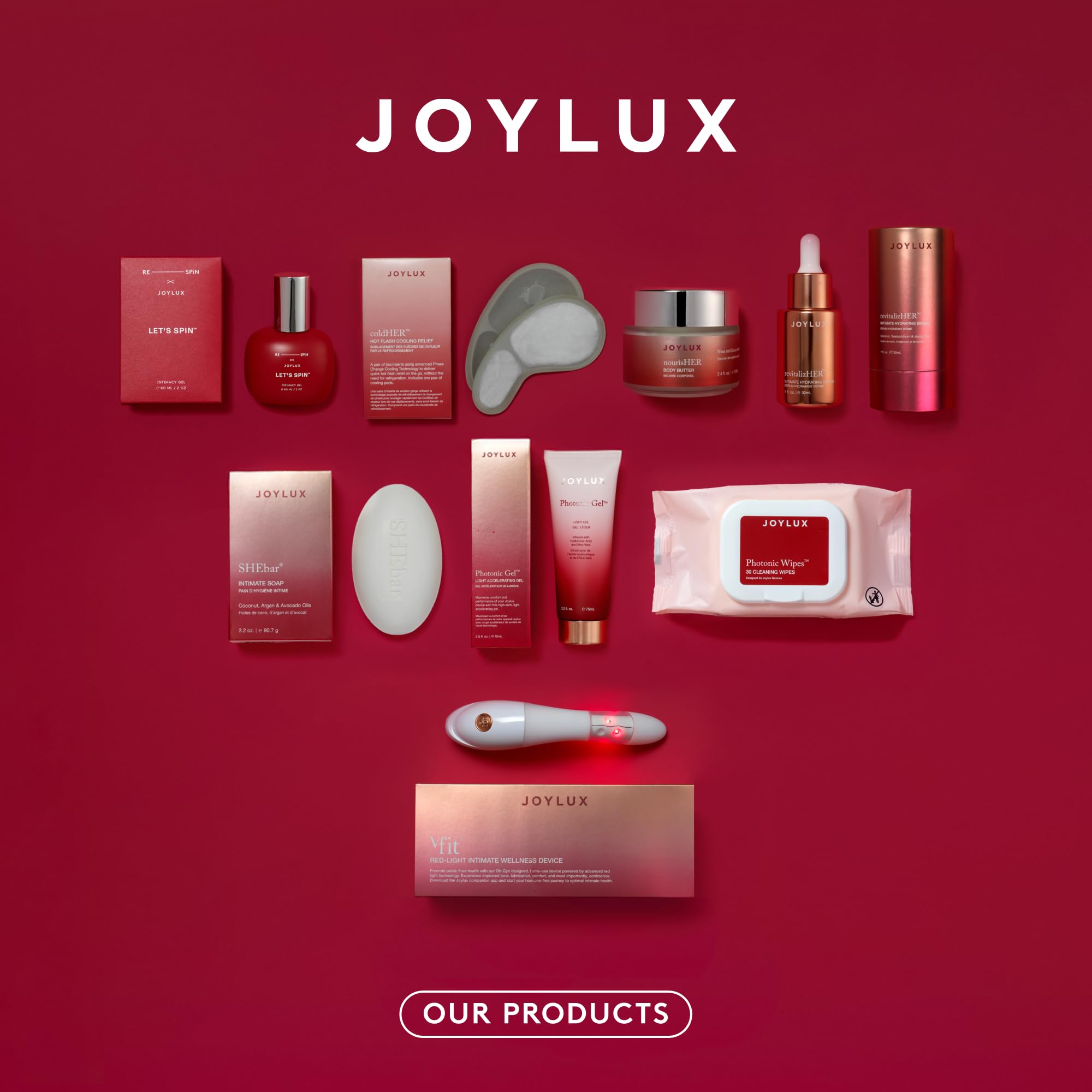 Etiqueta Joylux con instrucciones y beneficios para el vFit