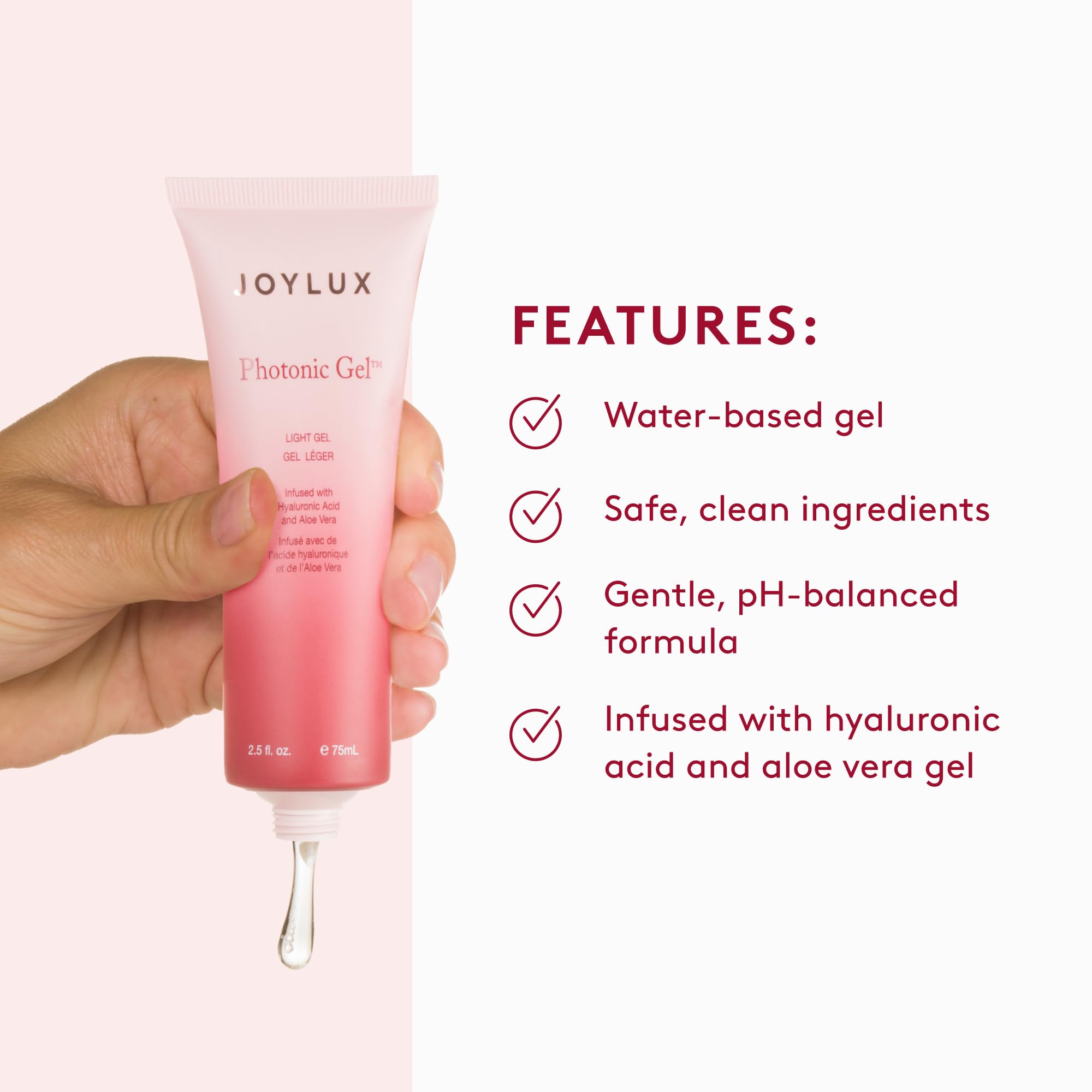 Joylux Photonic Gel aplicado en la punta del vFit mejora confort