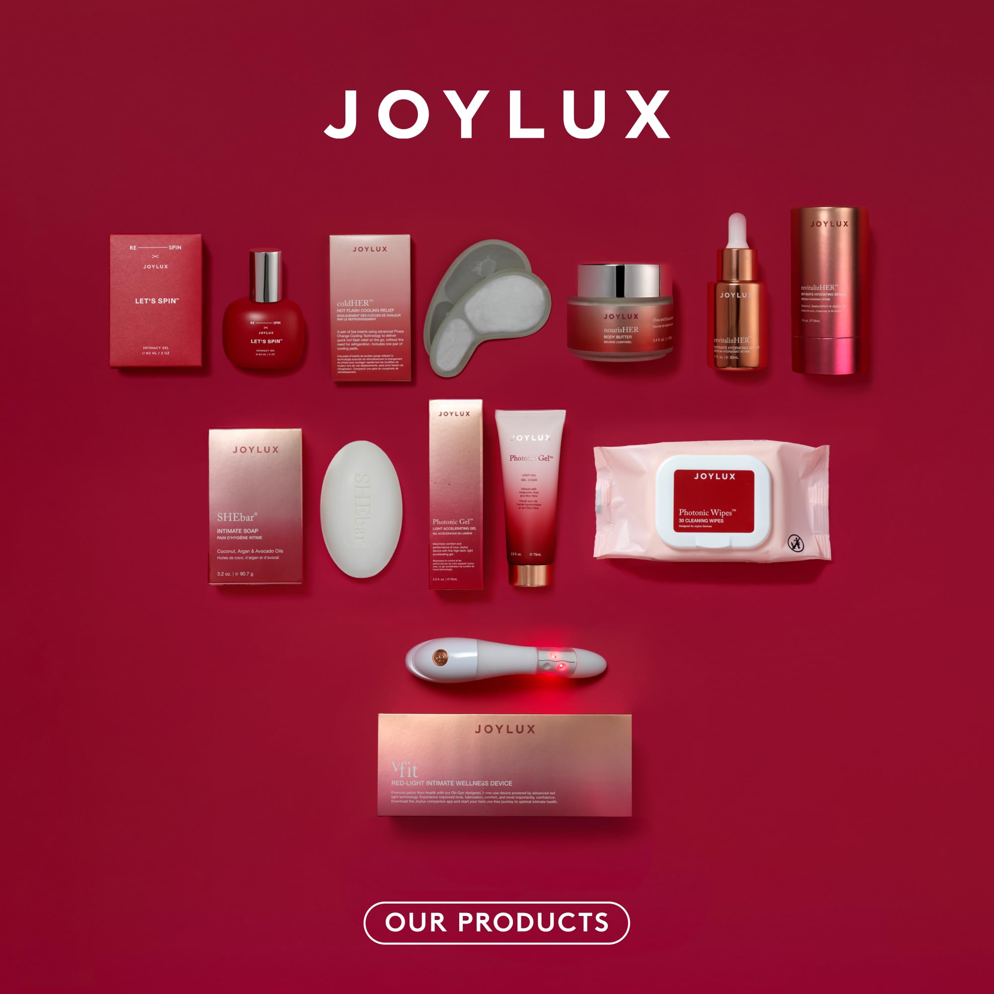 Joylux revitalizHER aplicación en mano demostrando facilidad de uso y rápida absorción