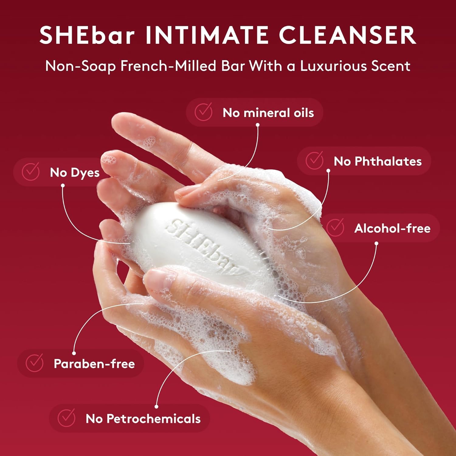Joylux SHEbar detalle de la textura french-milled y beneficios nutritivos visibles