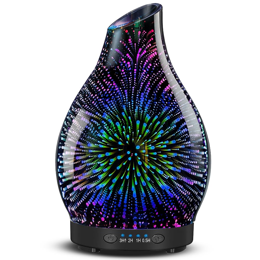 JOYOLO difusor frontal 3D Fireworks mostrando diseño elegante y luz