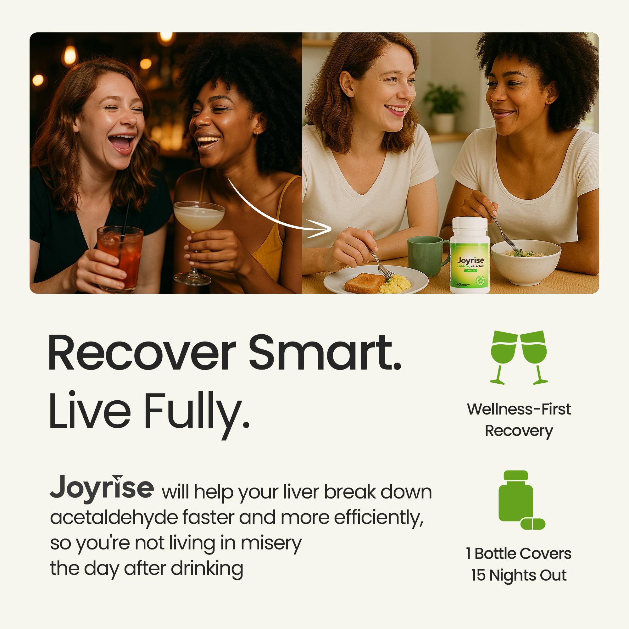 Joyrise cápsulas en primer plano, fáciles de tragar y portátil