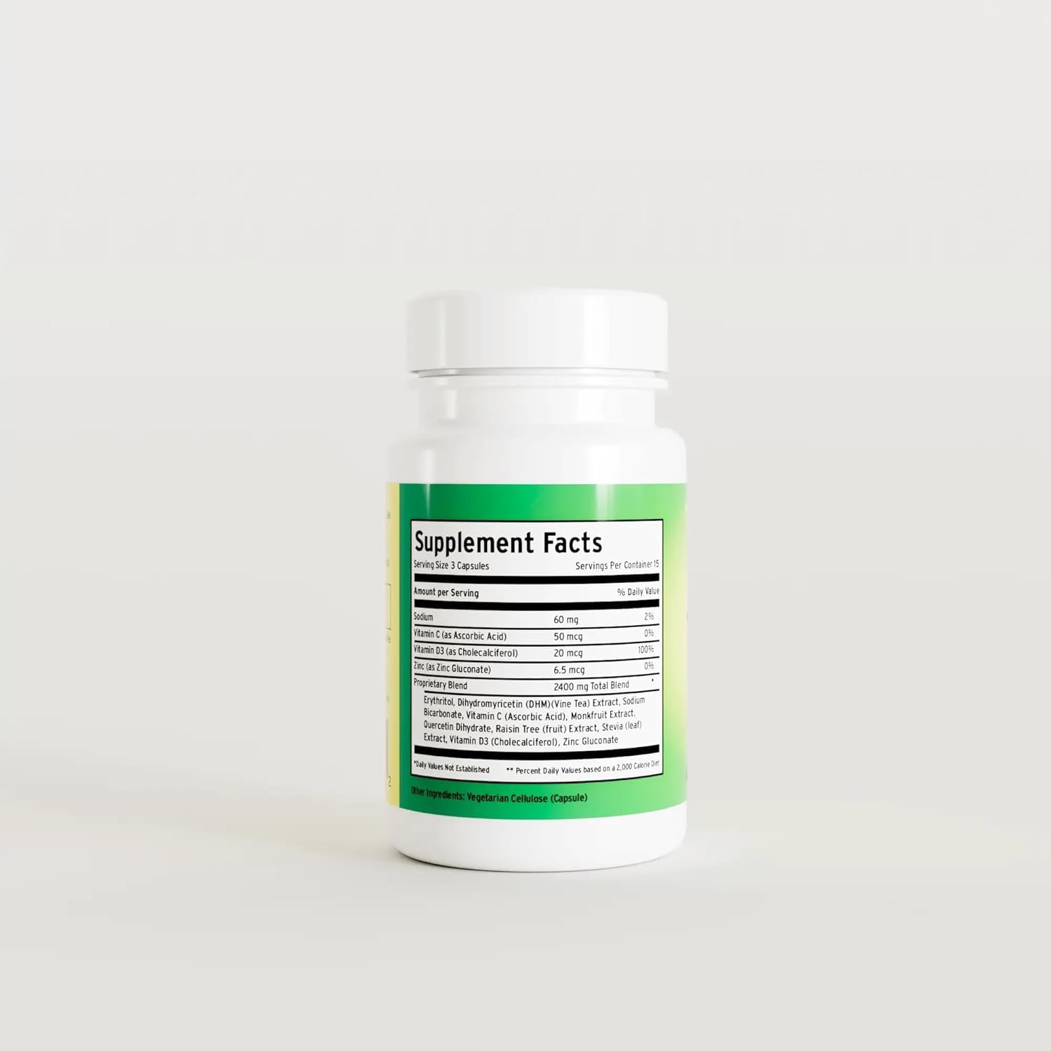 Joyrise etiqueta con lista de ingredientes y garantía de calidad