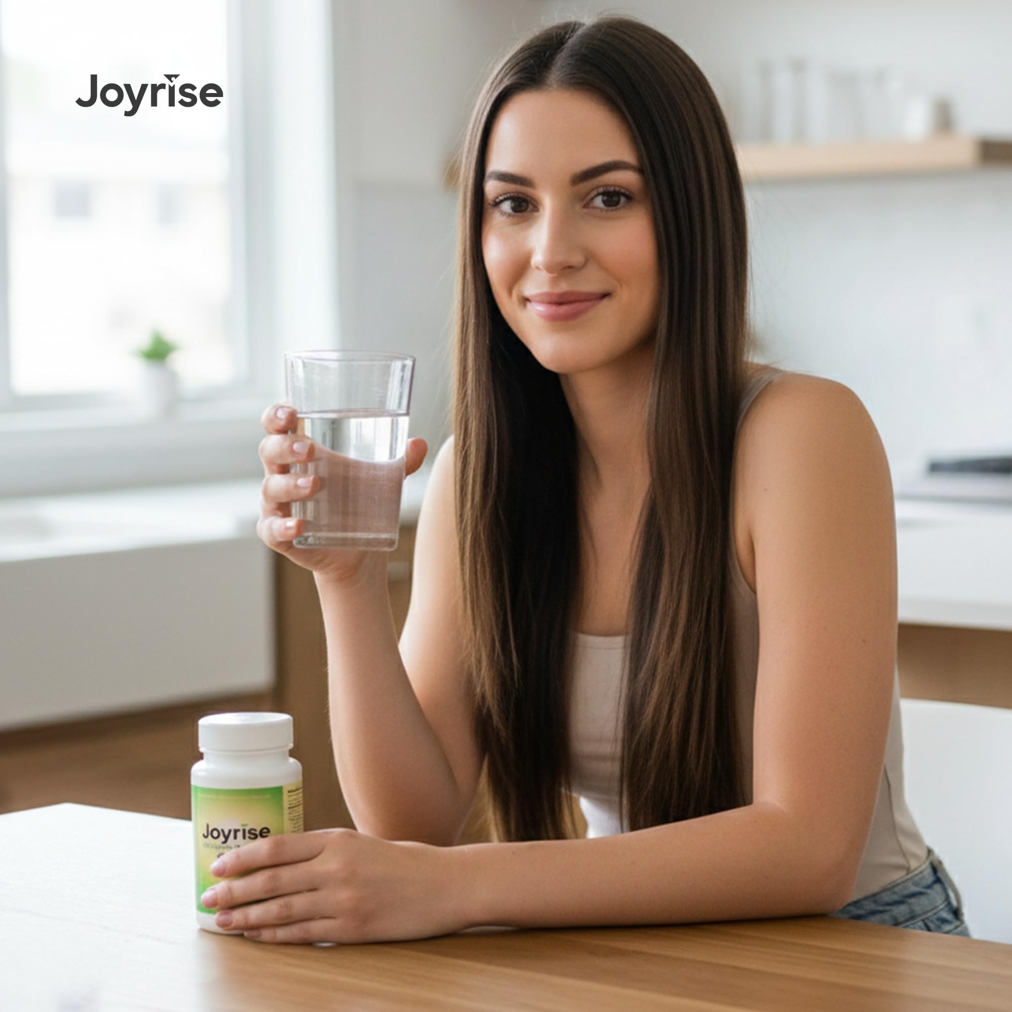Joyrise frasco en bolsa de viaje subrayando conveniencia portátil