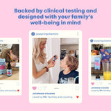 JoySpring botella junto a regla para comparar tamaño y duración