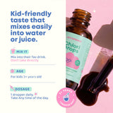 JoySpring botella junto a una mano para comparar tamaño y porciones