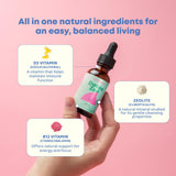 JoySpring DetoxZee comparación de tamaño, frasco compacto para viajes
