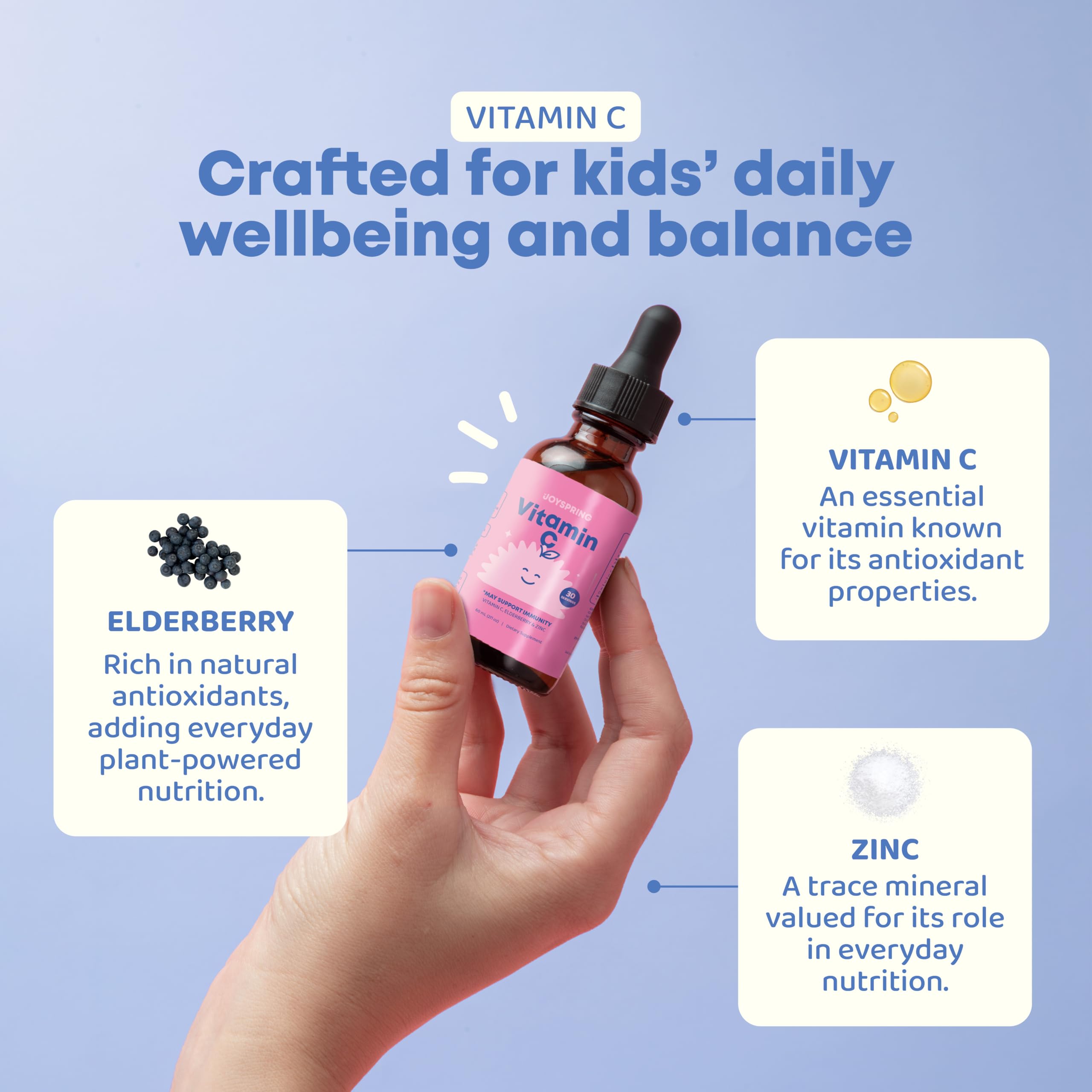 JoySpring etiqueta con lista de ingredientes naturales y sin aditivos