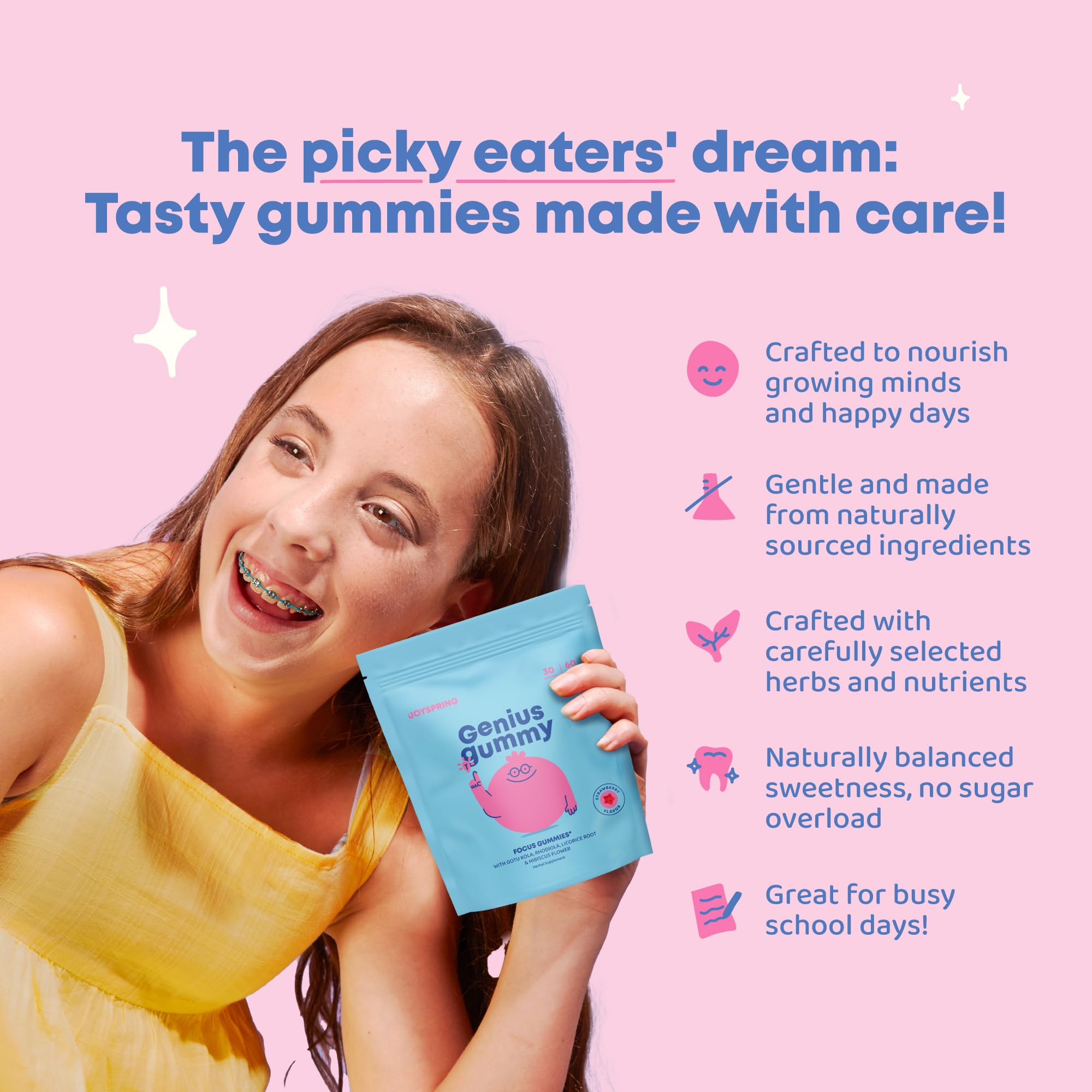 JoySpring gomita en primer plano, textura masticable atractiva para niños