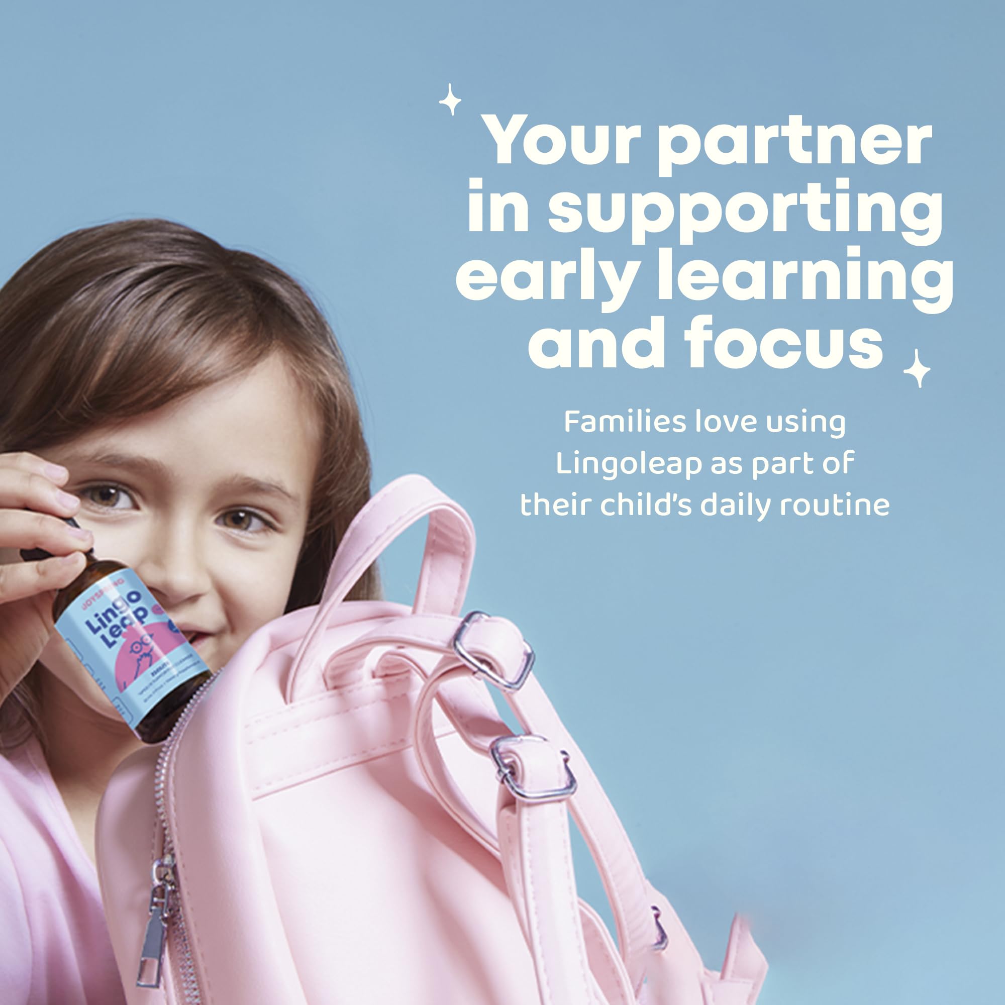 JoySpring botella junto a regla para comparar tamaño real y contenido