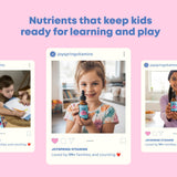 JoySpring niños tomando gotas en casa con aceptación y sabor agradable