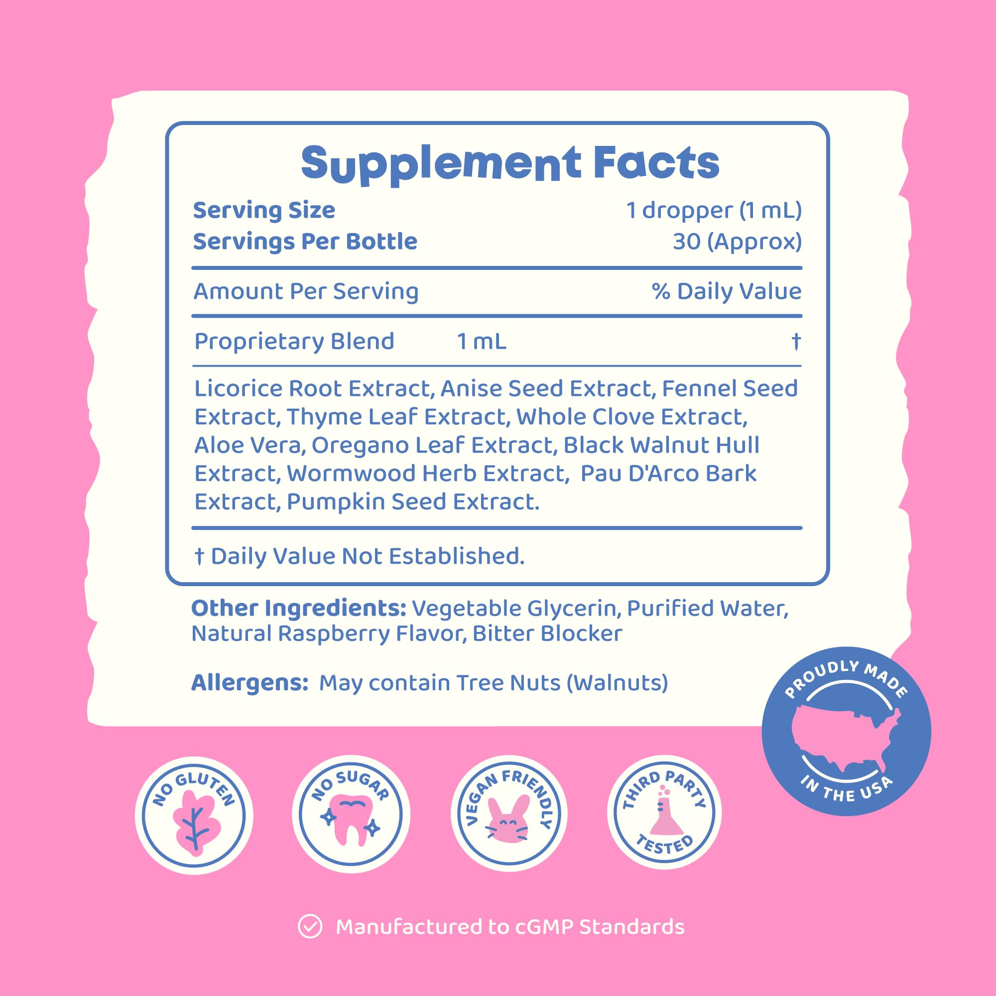 JoySpring etiqueta nutricional y lista de ingredientes legible