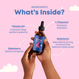 JoySpring SleepBerry botella junto a una regla para comparar tamaño