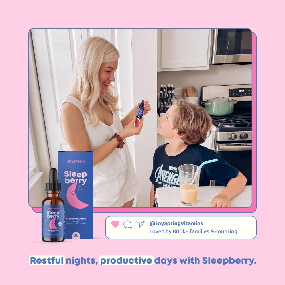 JoySpring SleepBerry empaque trasero con lista de ingredientes visible