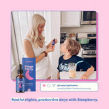 JoySpring SleepBerry empaque trasero con lista de ingredientes visible