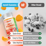 Joywiit gominolas agrupadas sobre fondo naranja que destacan atractivo