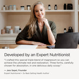 Detalle de la etiqueta JSHealth con lista de ingredientes y declaraciones de calidad visibles