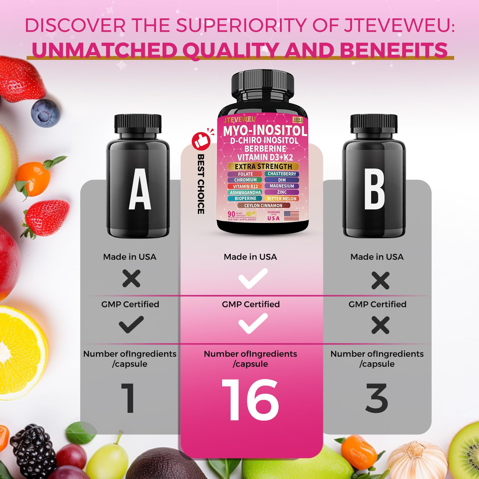 JTEVEweu etiqueta con lista de ingredientes y formas activas