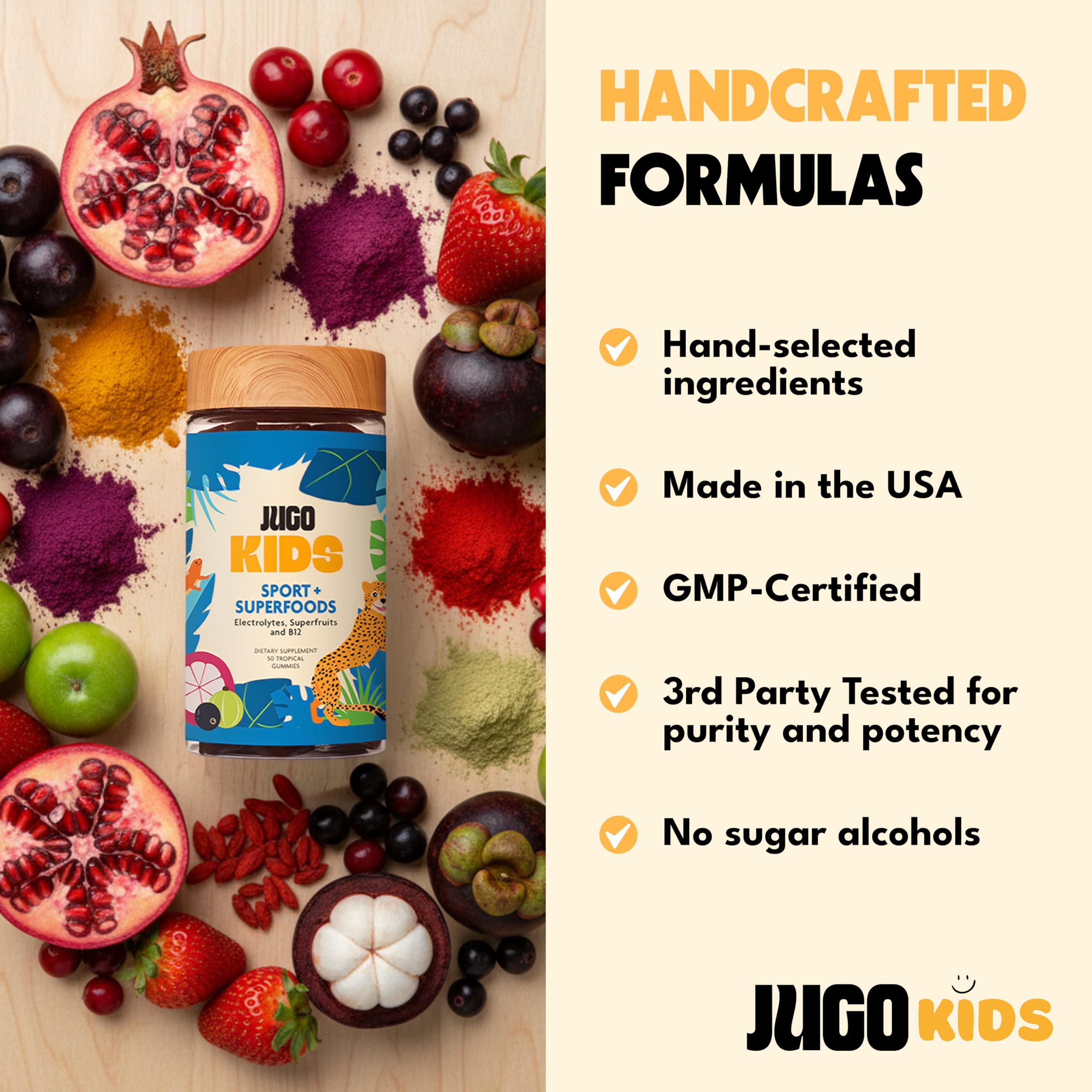 JUGO etiqueta de ingredientes detallada para confianza y transparencia
