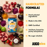 JUGO etiqueta de ingredientes detallada para confianza y transparencia