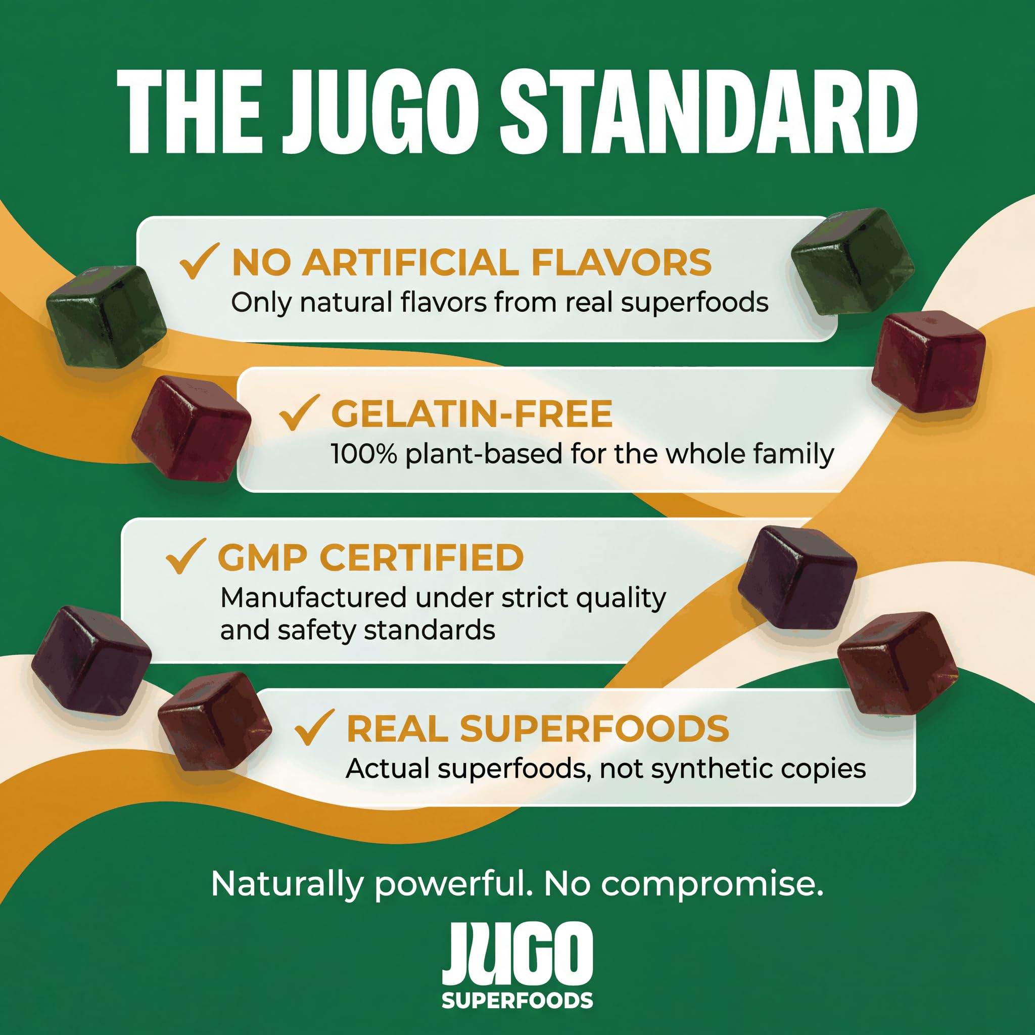 Jugo ingredientes destacados montaje con colágeno y cúrcuma, comunica composición clave