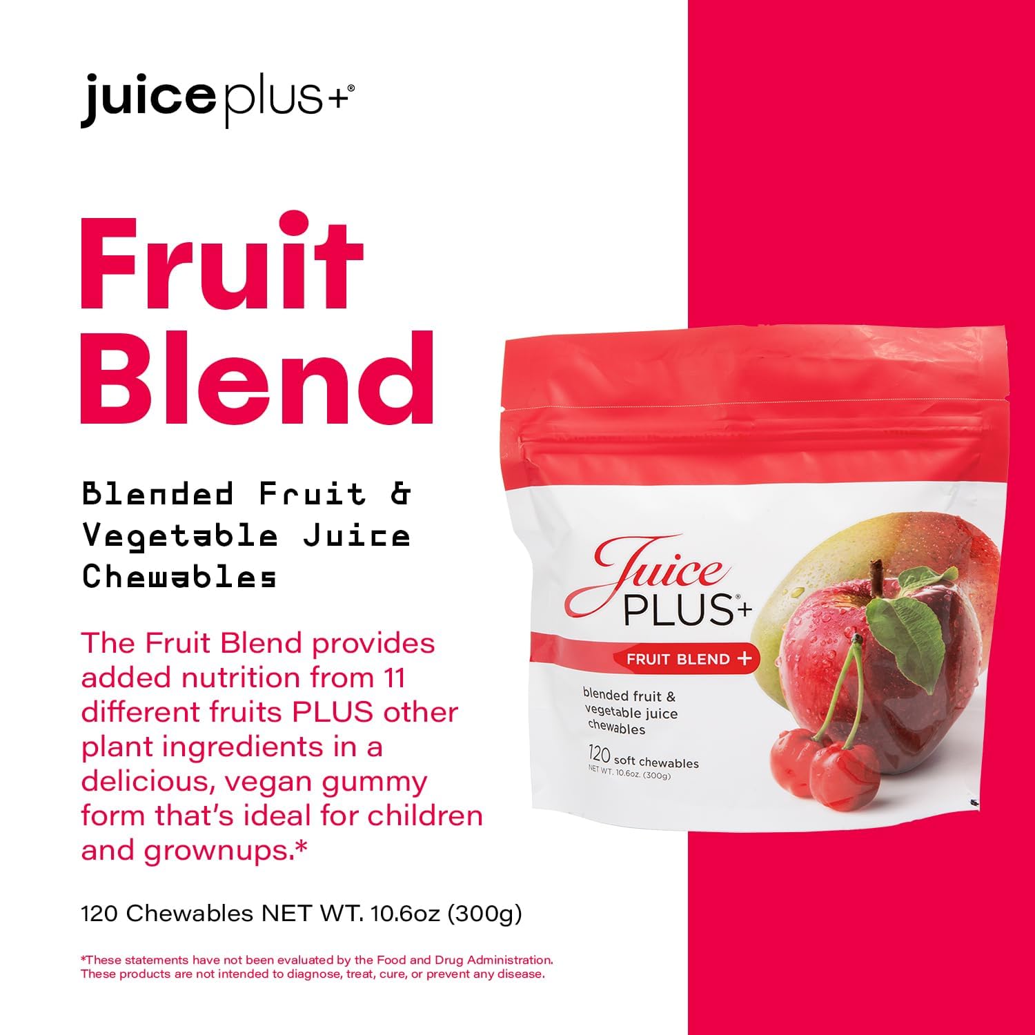 Juice Plus+ una gominola en mano fácil de tomar por niños y adultos