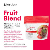 Juice Plus+ etiqueta con lista de ingredientes y recomendaciones