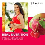 Juice Plus+ adulto consumiendo una gominola, alternativa a cápsulas cómoda