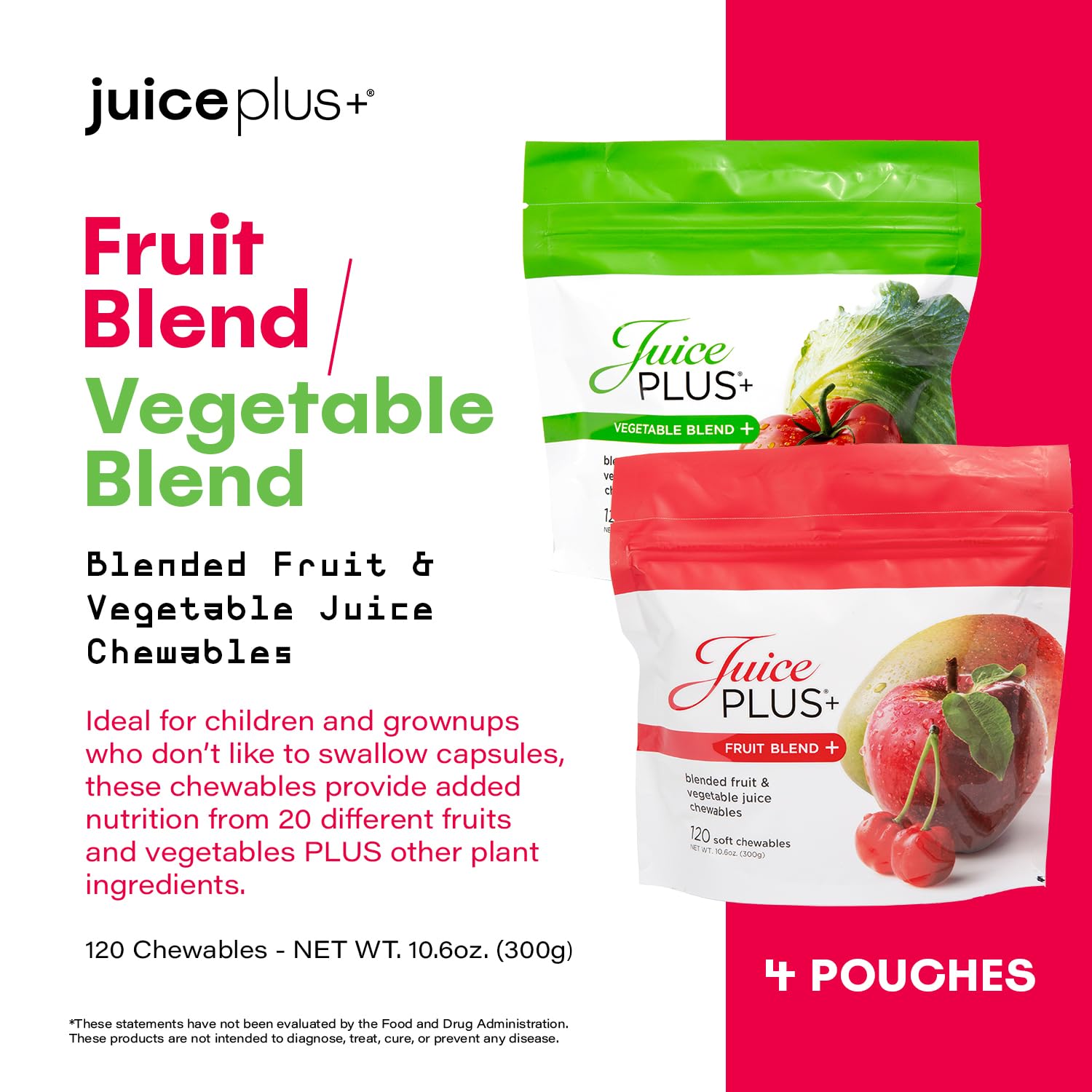 Juice Plus+ niños tomando gominolas con supervisión, aceptación familiar