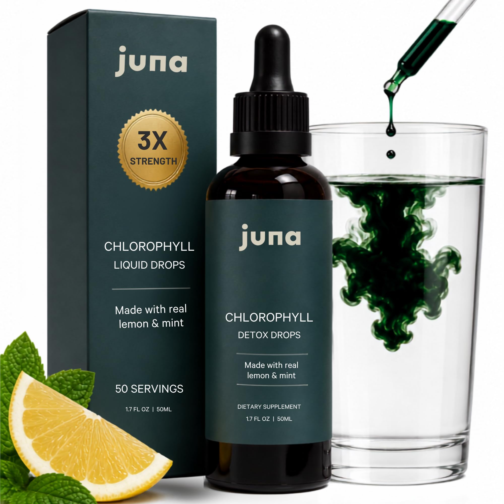Juna frasco frontal mostrando diseño y beneficio de frescura
