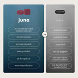 Juna Nightcap manojos de hierbas y minerales que reflejan la fórmula botánica