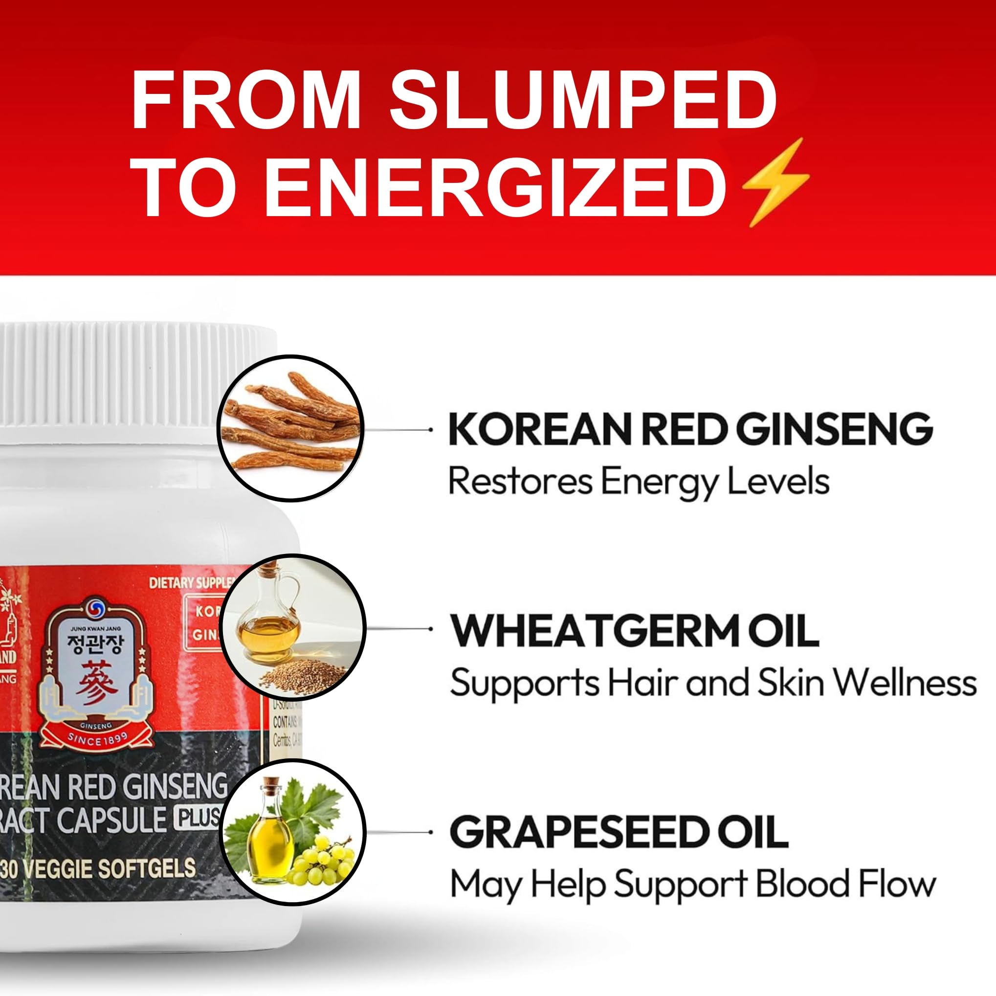 JUNG KWAN JANG polvo de extracto que muestra pureza del ingrediente