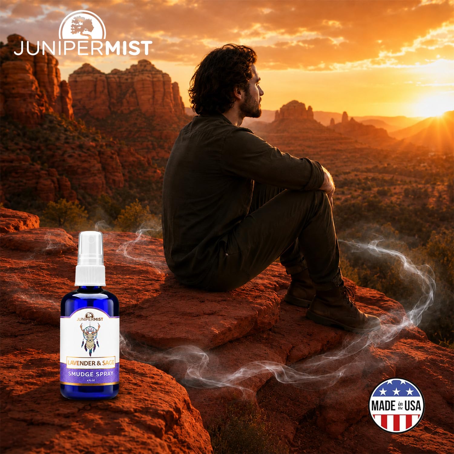 JUNIPERMIST spray usado en clase de yoga para ambiente limpio y sereno