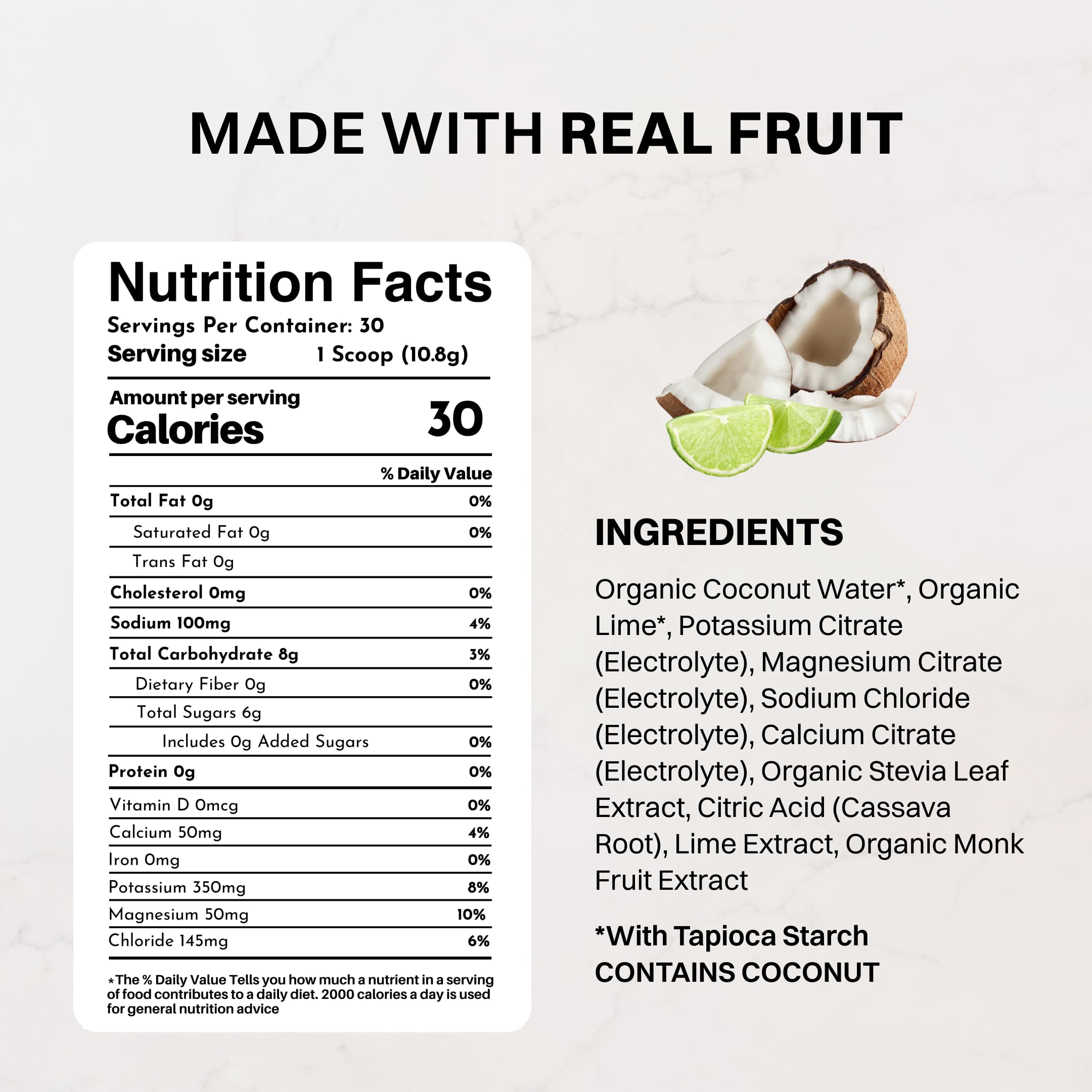 JUST INGREDIENTS bebida Coconut Lime en botella lista para consumo refrescante