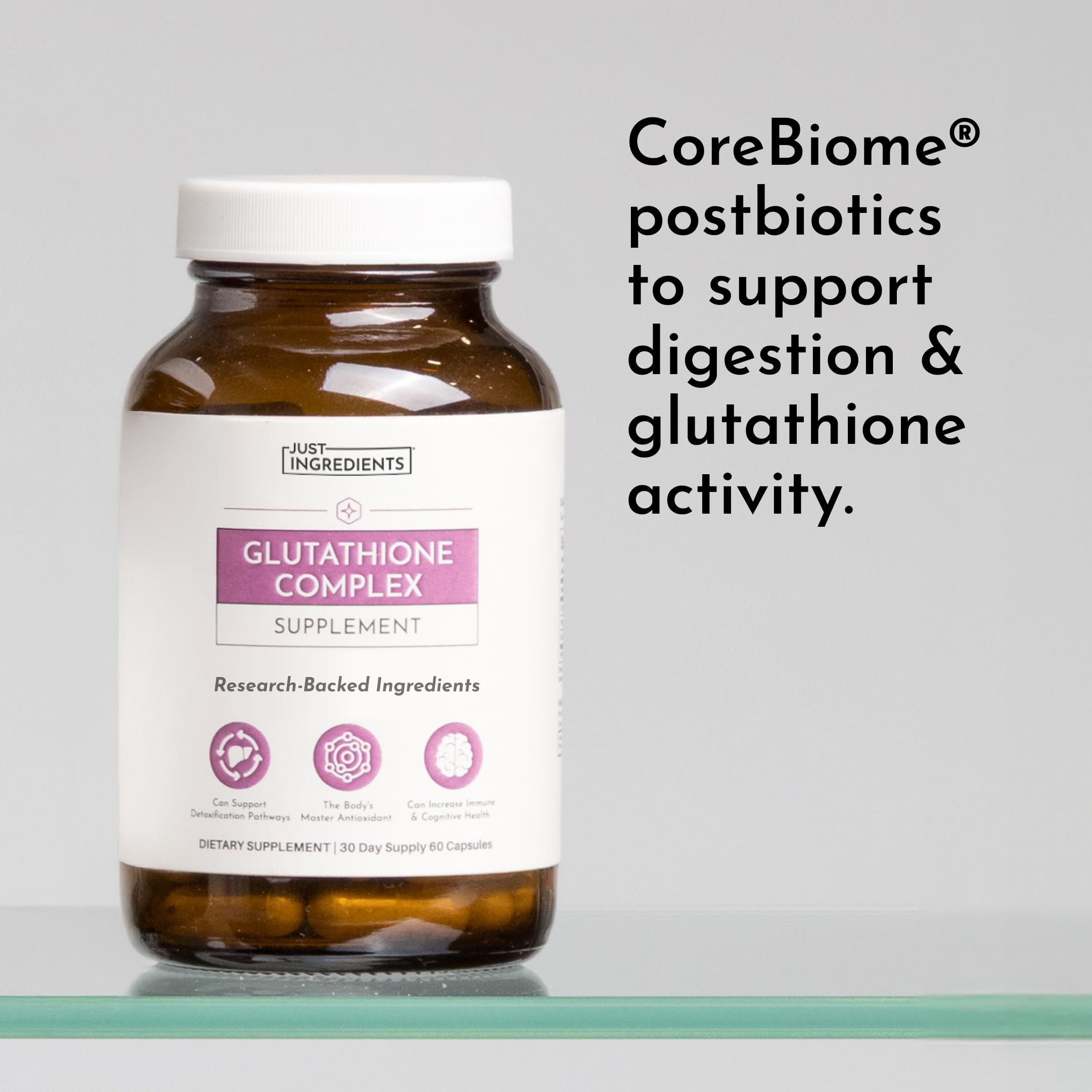 JUST INGREDIENTS cápsulas en mano para mostrar tamaño y dosificación cómoda