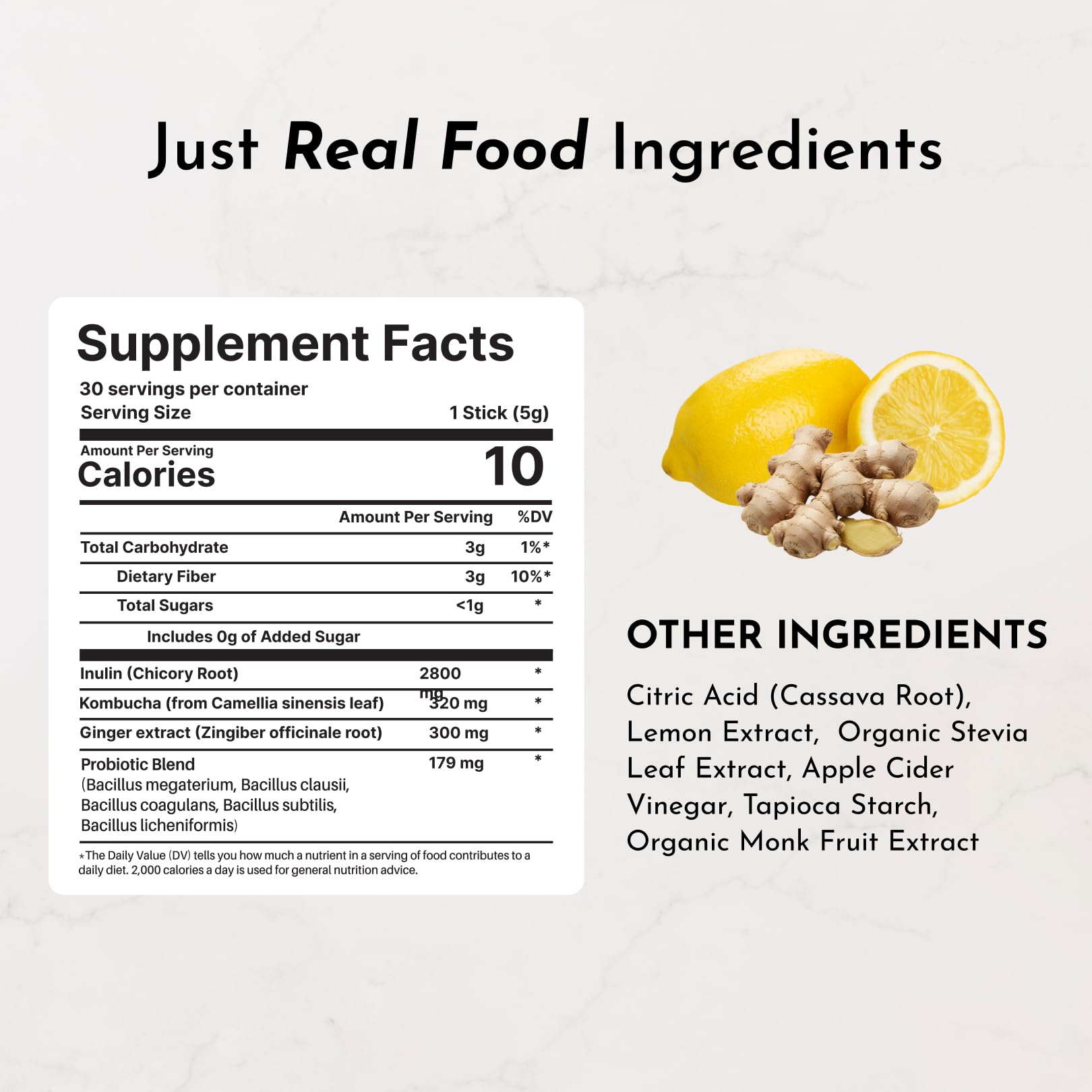 JUST INGREDIENTS stick en mano mostrando tamaño práctico para llevar