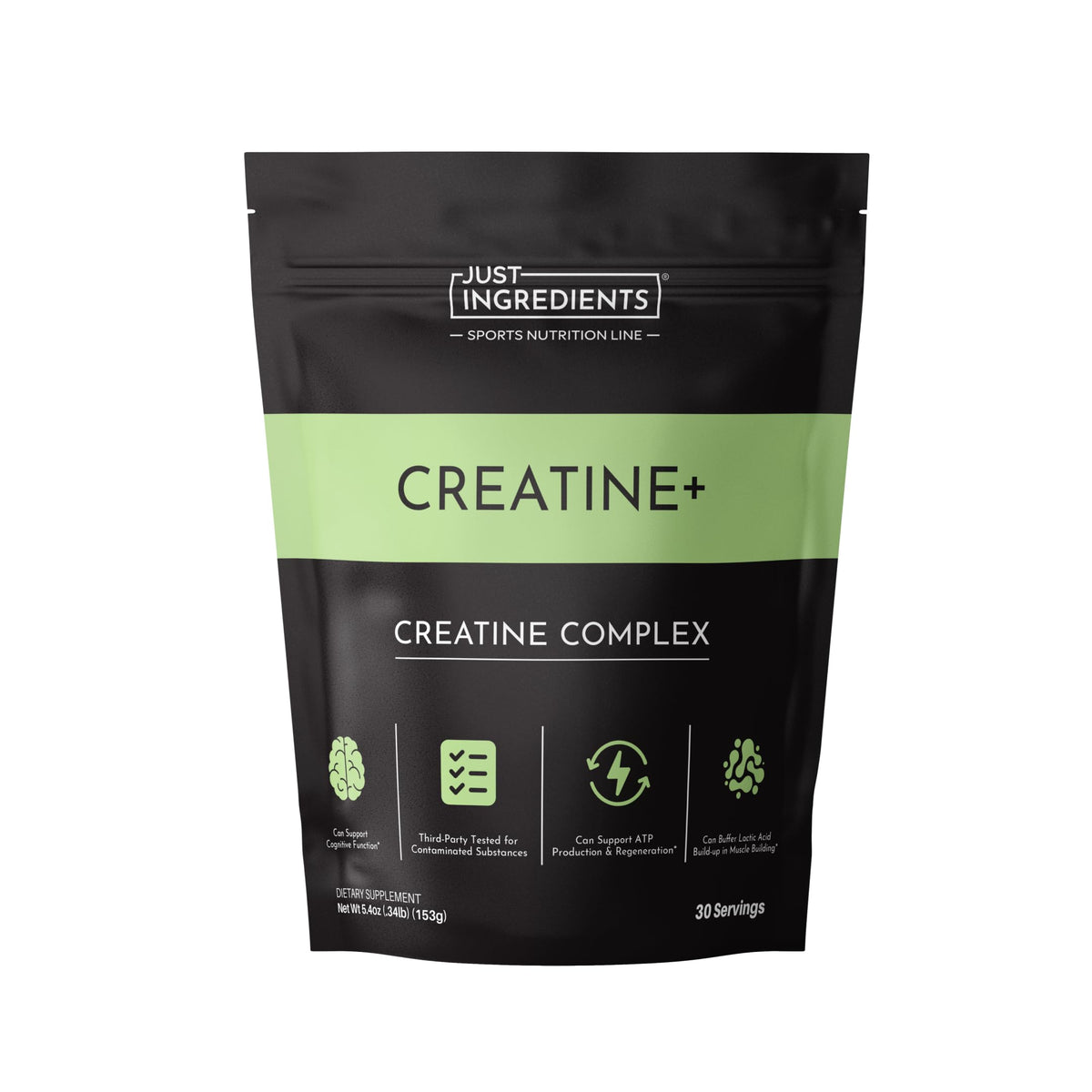 JUST INGREDIENTS envase frontal mostrando etiqueta y beneficios claros