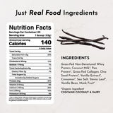 JUST INGREDIENTS etiqueta detalle con ingredientes transparentes y certificación tercera parte