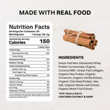 JUST INGREDIENTS cuchara con porción para medir 22 g de proteína por servicio