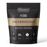 JUST INGREDIENTS envase frontal mostrando certificación NSF y sabor snickerdoodle
