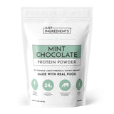 JUST INGREDIENTS frente del envase mostrando sabor menta chocolate y beneficios