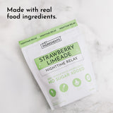 JUST INGREDIENTS polvo de fresa lima vista cercana que muestra textura fina
