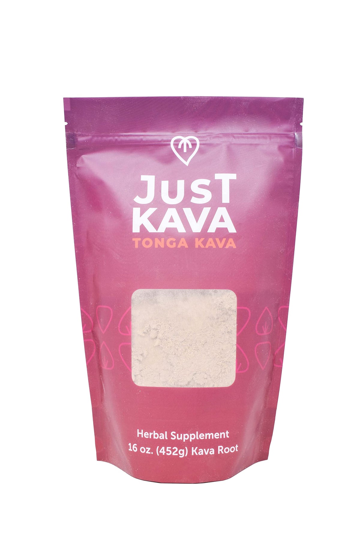Just Kava envase frontal 16 oz mostrando etiqueta y beneficios