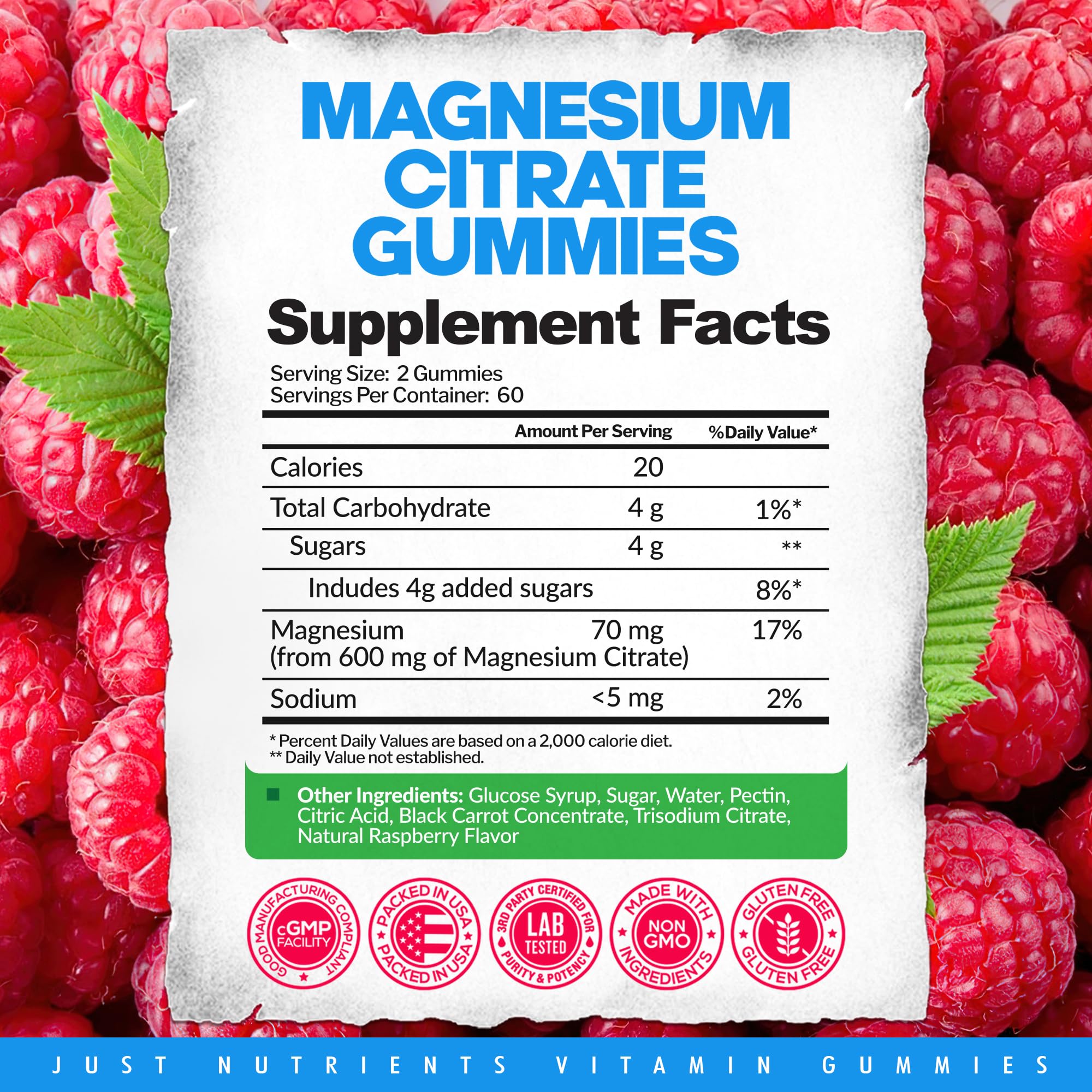 Just Nutrients gomas junto a desayuno saludable, integra el suplemento