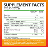 Just Nutrients etiqueta con ingredientes y vitaminas para transparencia