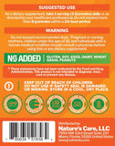 Just Nutrients gominolas sobre fondo naranja destacando sabor natural